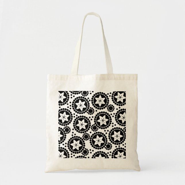 Bag für niedliche Schwarz-weiße Blume Tragetasche (Vorne)