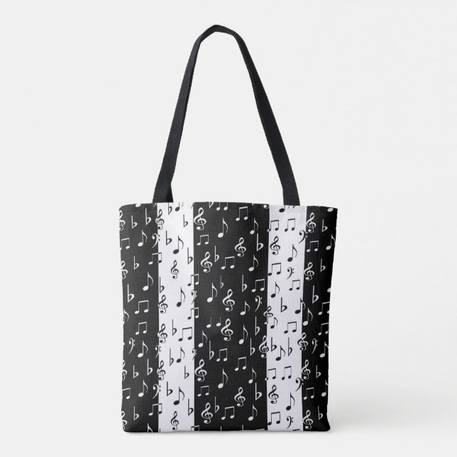 Bag für schwarze und weiße Streifen Tasche (Rückseite)