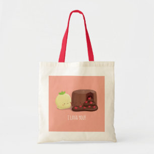 Bag Je t'aime gâteau au chocolat et glace Pun Tote