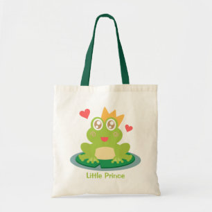 Bag Joli grenouille avec couronne sur nénuphar Tote po
