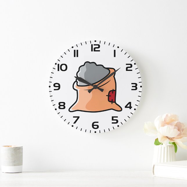 Bag of Cement Construction Material Große Wanduhr (Von Creator hochgeladen)