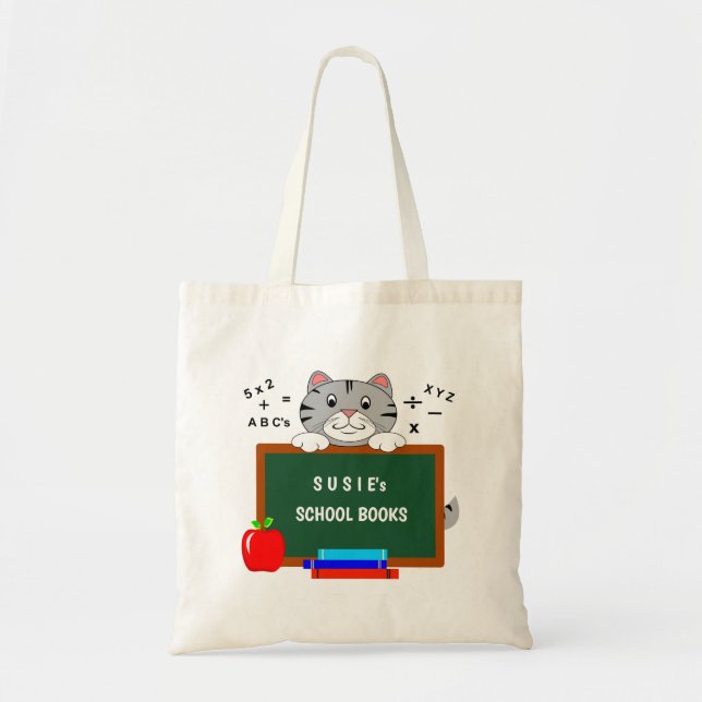 Bag Personalized School Book Tote Bags (Devant)