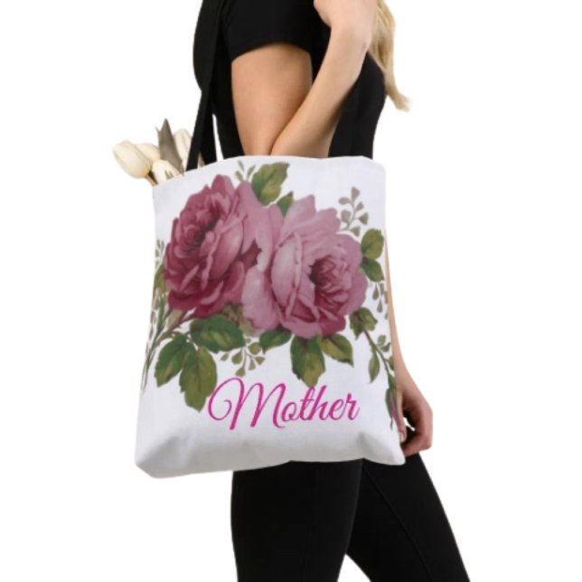 Bag Pink Rose Elegance Tote (Chic tote bag for Mom—perfect for errands, shopping, and showing love this Mother’s Day.
)