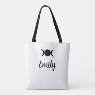 Bag sorcière sur balai & triple lune Tote personnalisa