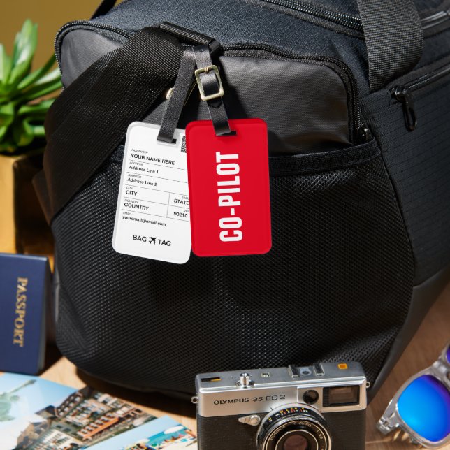 BAG TAG - CO-PILOT GEPÄCKANHÄNGER (Vorderseite & Rückseite)