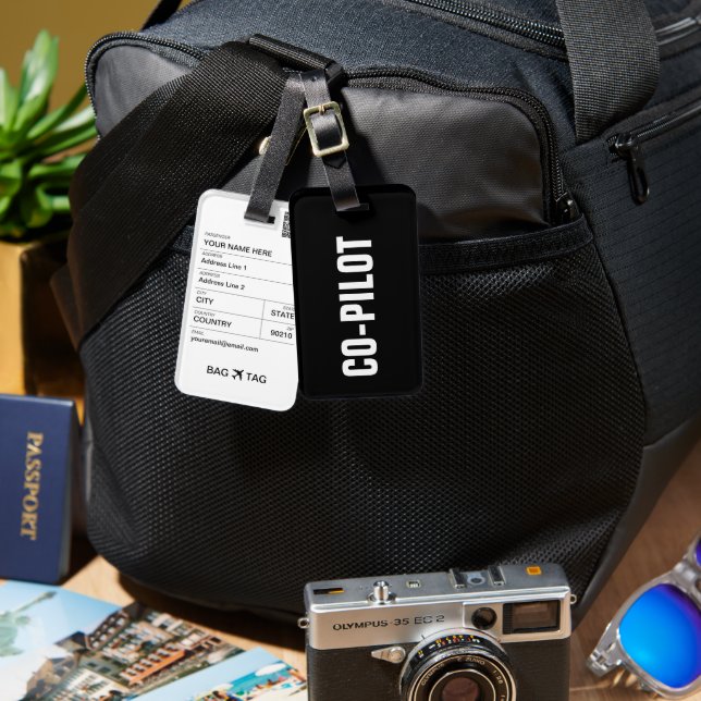 BAG TAG - CO-PILOT GEPÄCKANHÄNGER (Vorderseite & Rückseite)