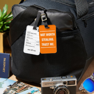 BAG TAG - Es lohnt sich nicht zu stehlen. Vertraue Gepäckanhänger