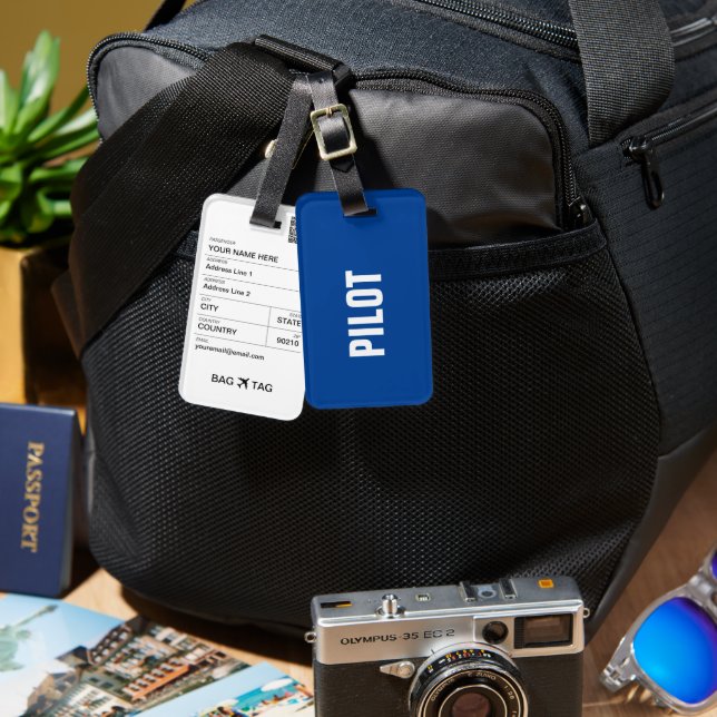 BAG TAG - PILOT GEPÄCKANHÄNGER (Vorderseite & Rückseite)