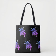 Tote araignée sauteuse violette et noire