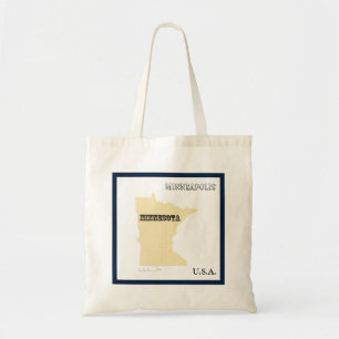 Bag Tote  - Carte de l'État du Minnesota avec ville