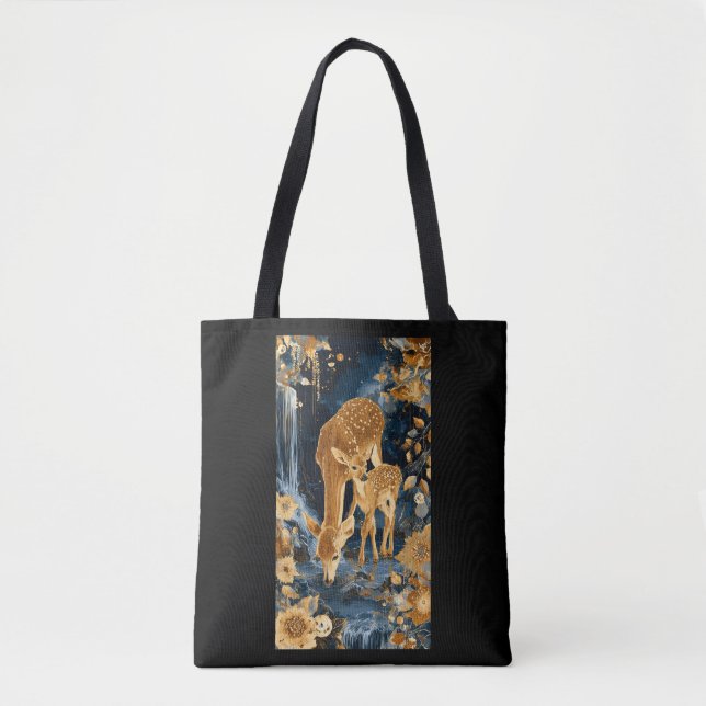 Bag Tote cerf mère doré (Devant)