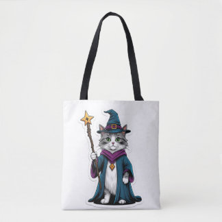 Bag Tote Mini sorcier chat avec bâton magique