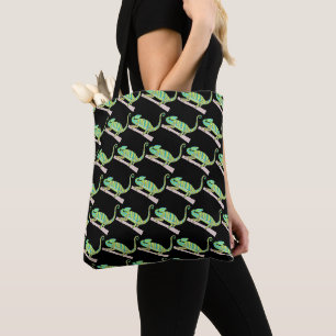 Bag Tote Partout - Caméléon Vert (motif noir)