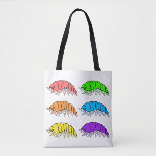 Bag Tote Partout - Cloportes Arc-en-Ciel (blanc)
