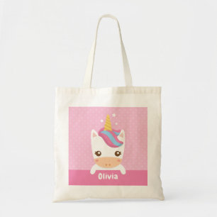 Bag Tote personnalisé Licorne Rose Enfants