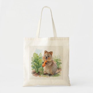 Bag Tote Quokka Grignotant Une Carotte Près Du Jardin