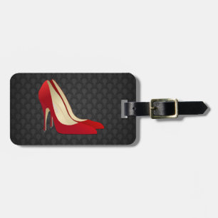 Bagage étiquette de bagages de chaussures à talon rouge
