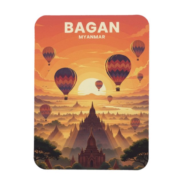 Bagan Myanmar Reise Magnet (Vertikal)