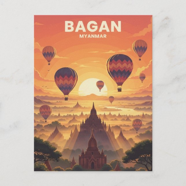 Bagan Myanmar Travel Postkarte (Vorderseite)