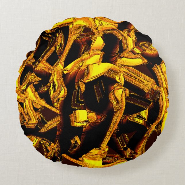 Bagasse oder getrocknete Mandarine Rundes Kissen (Vorderseite)