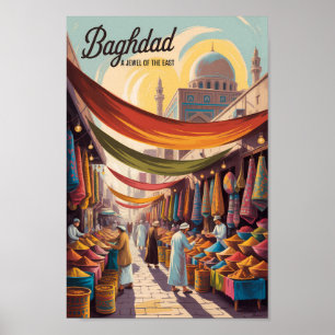 Bagdad Irak Illustration Reise Kunst Vintage Poster