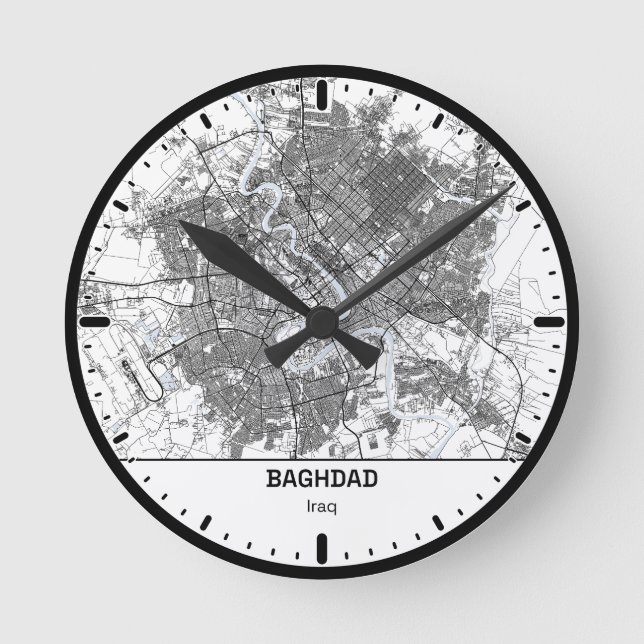 Bagdad Uhr Stadt Linien Kunst (Vorderseite)