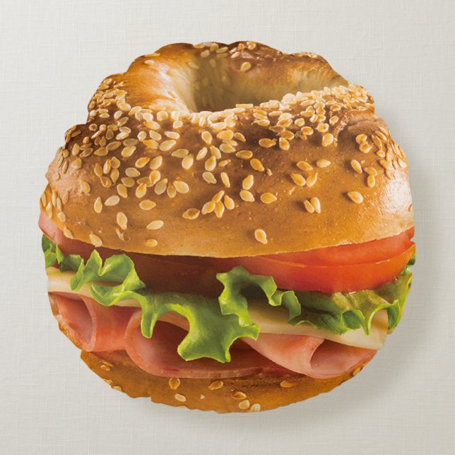BAGEL 5-HALBPILLOW RUNDES KISSEN (Vorderseite)