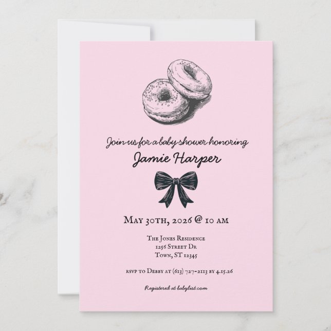 Bagel à bord Invitation Baby shower (Devant)