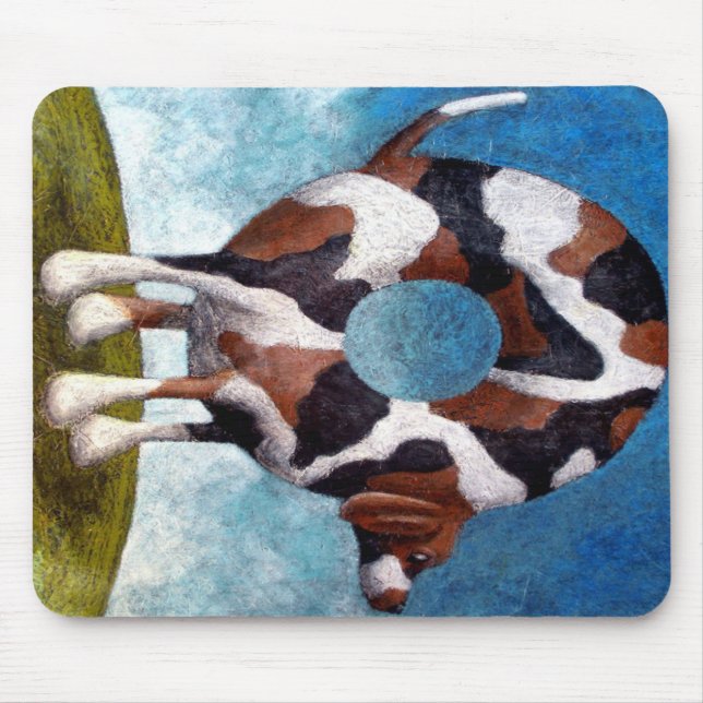 Bagel-Beagle-Malerei-Geschenk Mousepad (Vorne)