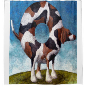 Bagel-Beagle-Malgeschenk Duschvorhang