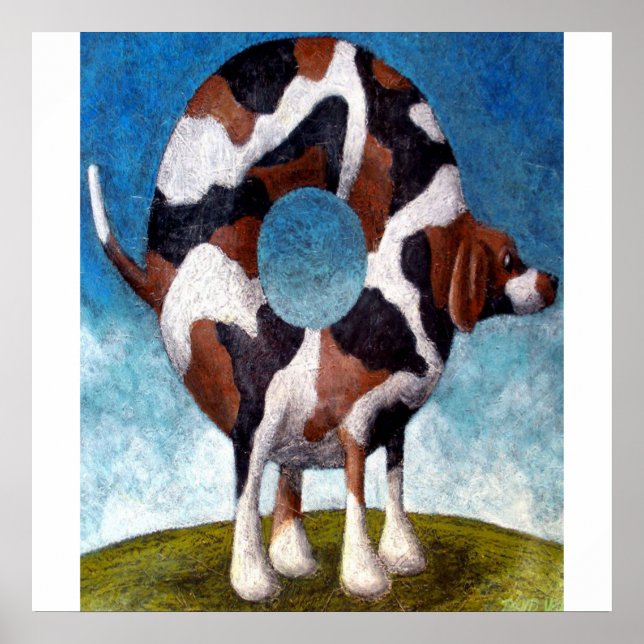 Bagel-Beagle-Malgeschenk Poster (Vorne)