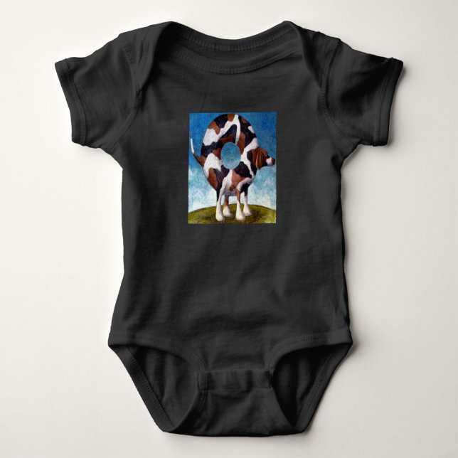 Bagel-Beagle-Mischmedien Baby Strampler (Vorderseite)
