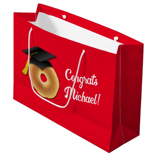 Bagel Breakfast Brunch Graduation Party Große Geschenktüte (Vorderseite Schrägansicht)