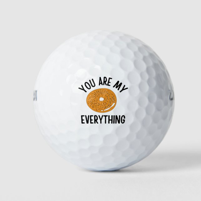Bagel du bist mein alles Funny Golfball (Vorderseite)