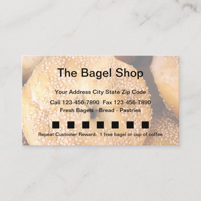 Bagel-Geschäft und Bäckerei Treuekarte (Vorderseite)
