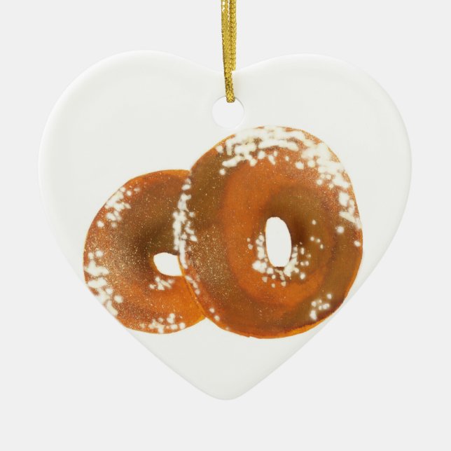 Bagel-leckere Nahrung Keramikornament (Vorne)