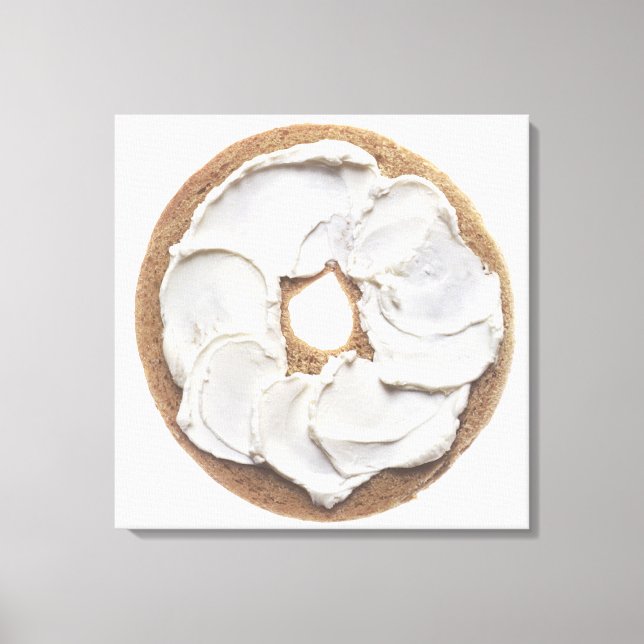 Bagel mit Cremekäse Leinwanddruck (Vorderseite)