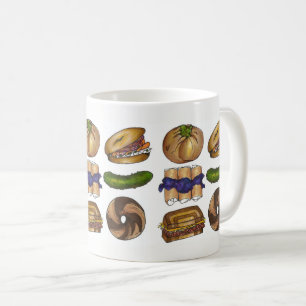 Bagel Pickle Knish Blintz Reuben Jüdisches Deli Fo Kaffeetasse