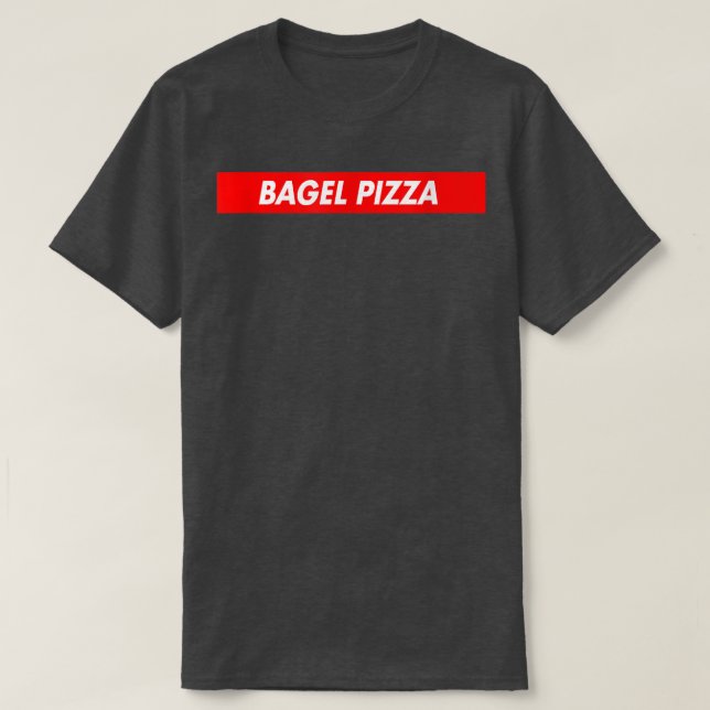 Bagel Pizza boîte rouge Logo Drôle T-shirt Copie (Design devant)