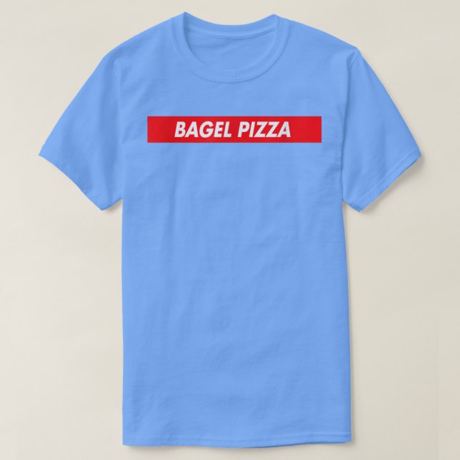 Bagel Pizza Red Box Logo Funny T - Shirt (Design vorne)
