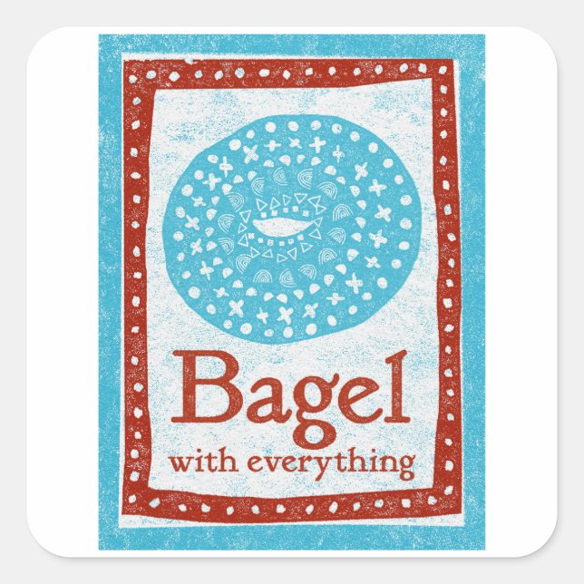 Bagel Stickers - Fun Blue Red Food (Vorderseite)