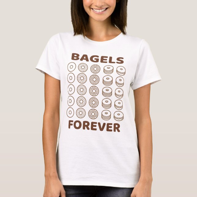 Bagels Forever Minimal Icon Design T-Shirt (Vorderseite)