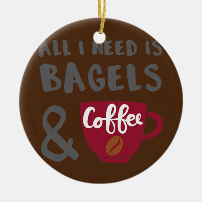 Bagels und Coffee Bagel Lover Keramik Ornament (Vorne)