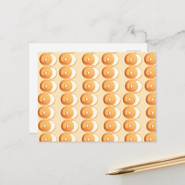 Bagels und Creme Postkarte (Vorderseite/Rückseite Beispiel)