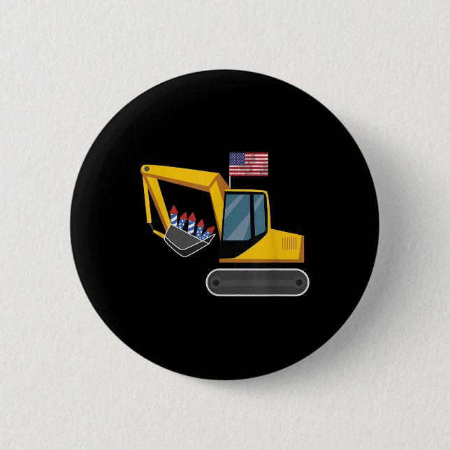 Bagger 4. Juli Unabhängigkeitstag schwere Ausrüstu Button (Vorderseite)