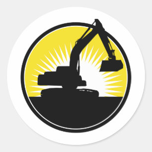 Bagger des mechanischen Gräbers Runder Aufkleber