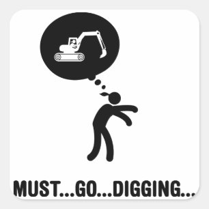 Bagger Quadratischer Aufkleber