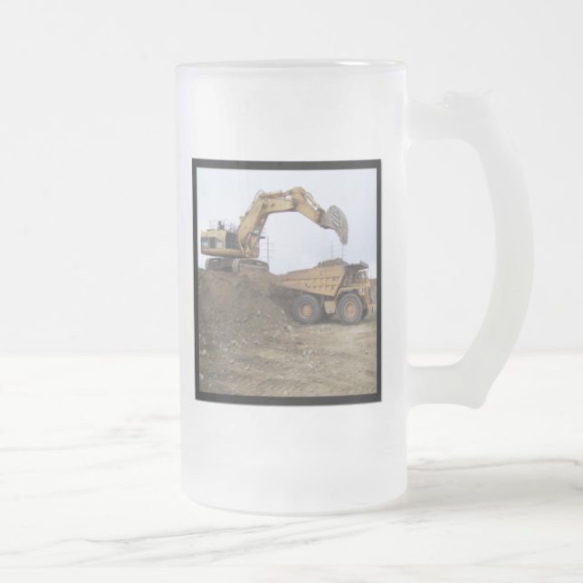 Bagger u. Kipper Mattglas Bierglas (Rechts)