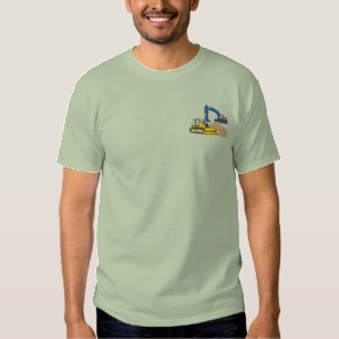 Bagger und Bulldozer Besticktes T-Shirt