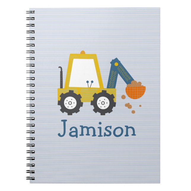 Baggerbau LKW-Strick-Notebook Notizblock (Vorderseite)